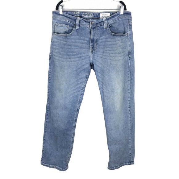 TK Axel Slim Boot Cut Jeans Blue Denim Stretch - Picture 1 of 11